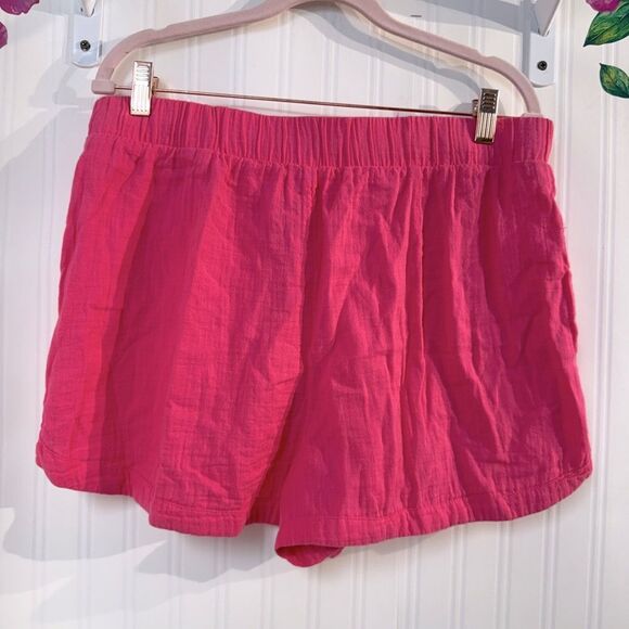 NWT CALIA CARRIE UNDERSTOOD Pink High Waist Shorts with Elastic Waistband Sz L - Picture 4 of 5